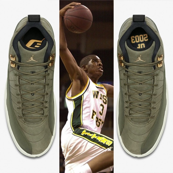 Nike Air Jordan 12 Retro CP3 Class Of 2003 Olive green Size 4.5 - Picture 1 of 10